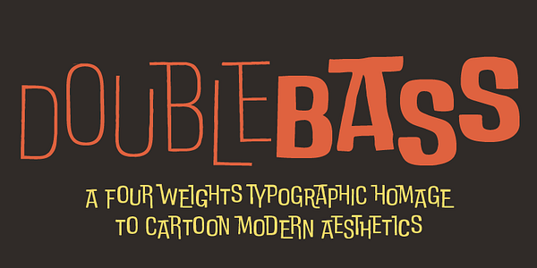 Card displaying DoubleBass typeface in various styles