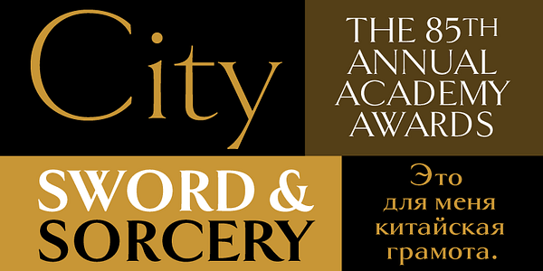 Card displaying Goldenbook typeface in various styles