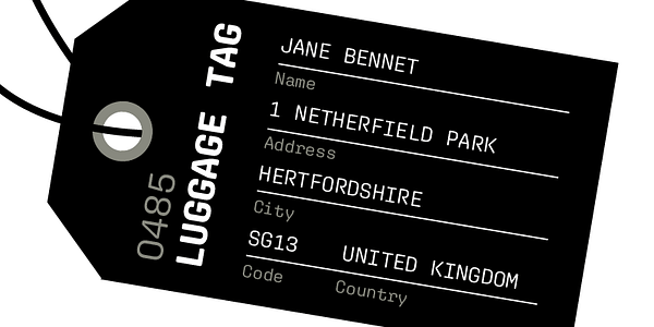 Card displaying Aglet Mono typeface in various styles