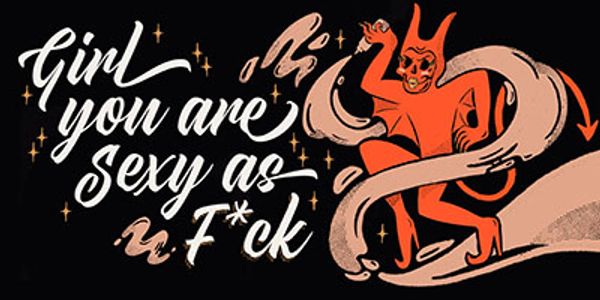 Card displaying Hot Salsa typeface in various styles