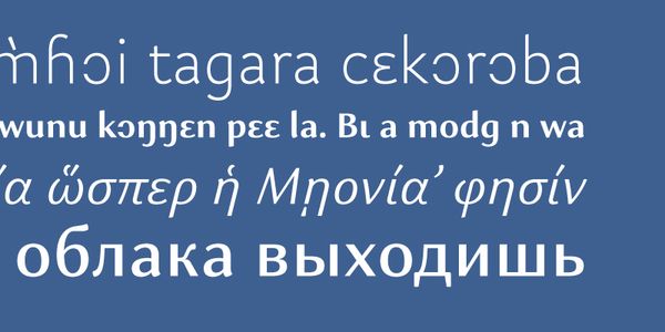 Card displaying Kigelia LGC typeface in various styles