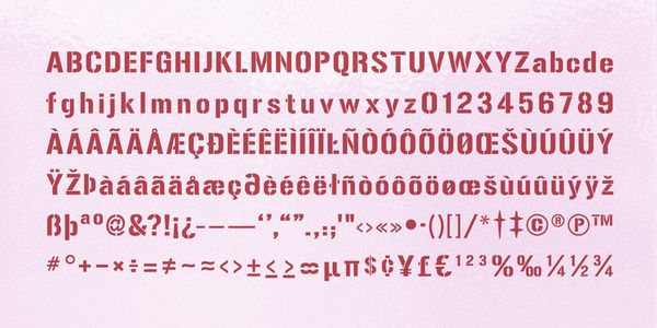 Card displaying Gunplay typeface in various styles