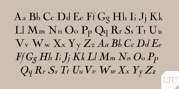 Card displaying LTC Nicholas Cochin Pro typeface in various styles