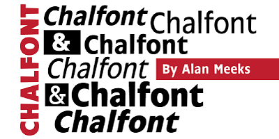 Card displaying Chalfont typeface in various styles