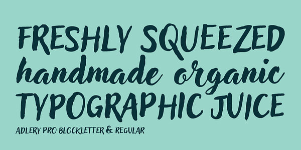 Card displaying Adlery Pro typeface in various styles