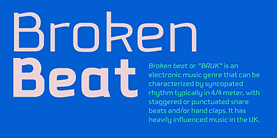 Card displaying Downtempo typeface in various styles