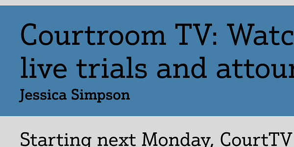 Card displaying Justus typeface in various styles