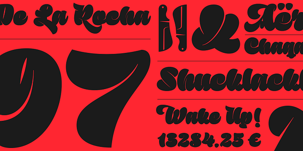 Card displaying Sutturah typeface in various styles