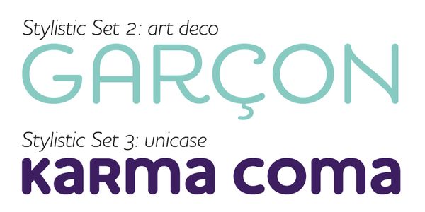 Card displaying Houschka Rounded typeface in various styles