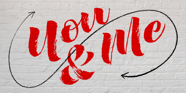 Card displaying Rough Love typeface in various styles