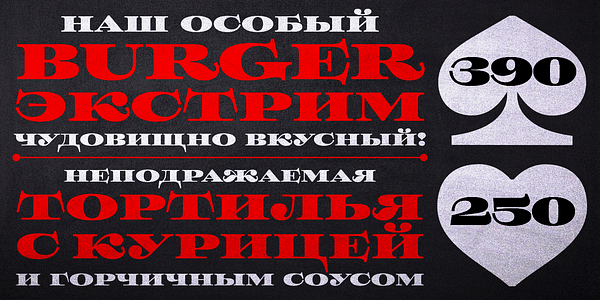 Card displaying Hypocrite typeface in various styles
