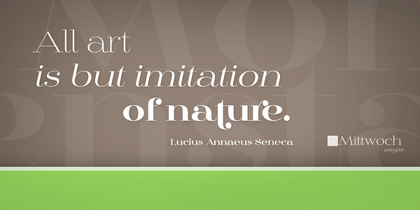 Card displaying Mittwoch typeface in various styles