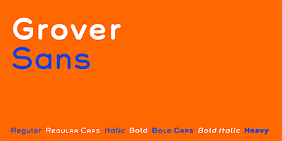 Card displaying Grover typeface in various styles