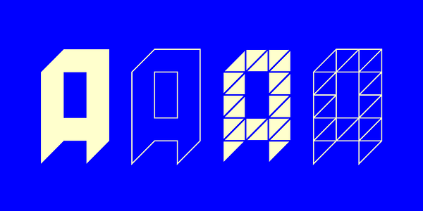 Card displaying Kōsetsu typeface in various styles