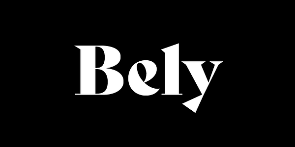 Card displaying Bely typeface in various styles