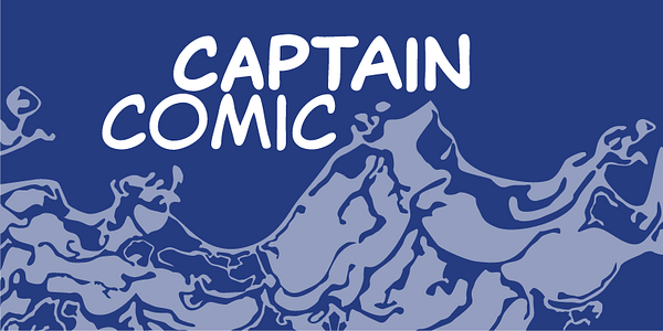 Card displaying Captain Comic typeface in various styles