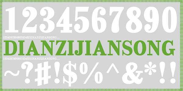 Card displaying HelloFont ID Jian Song typeface in various styles