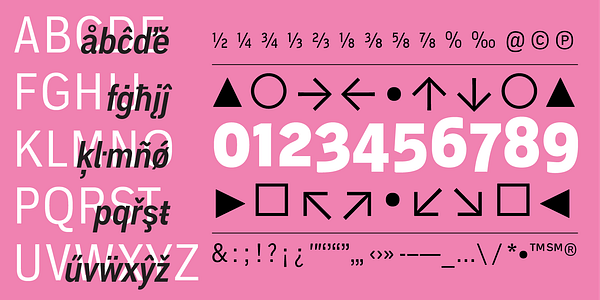 Card displaying MVB Embarcadero Pro Condensed typeface in various styles