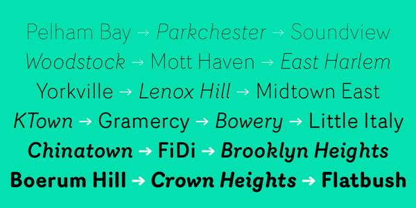 Card displaying Router typeface in various styles
