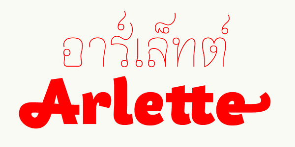 Card displaying Arlette Thai typeface in various styles