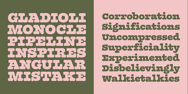 Card displaying Olivita typeface in various styles