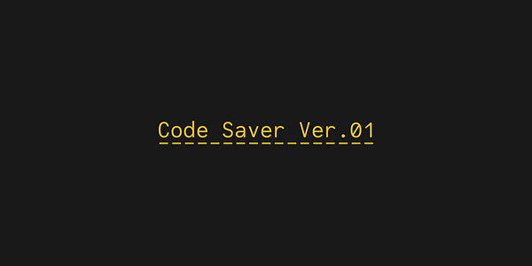 Card displaying Code Saver typeface in various styles
