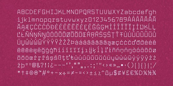 Carte présentant la police de caractères Larabiefont dans différents styles