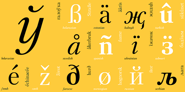 Card displaying Petersburg typeface in various styles
