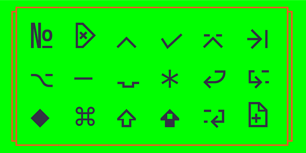 Card displaying Anonymous typeface in various styles