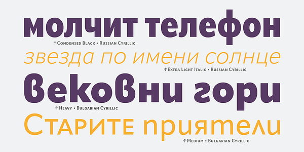 Card displaying Apparat Condensed typeface in various styles