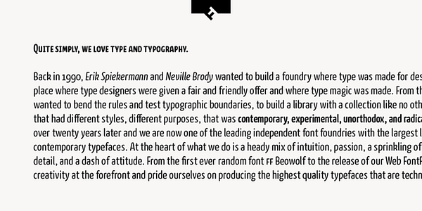 Card displaying FF Kava typeface in various styles