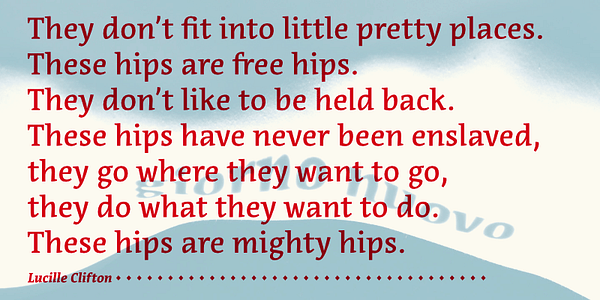 Card displaying Acuta typeface in various styles