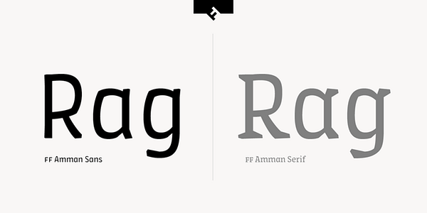 Card displaying FF Amman Sans typeface in various styles