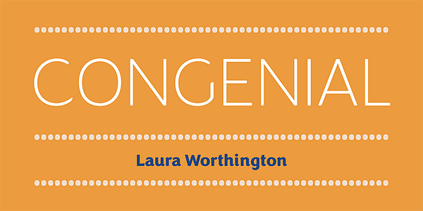 Card displaying Congenial typeface in various styles