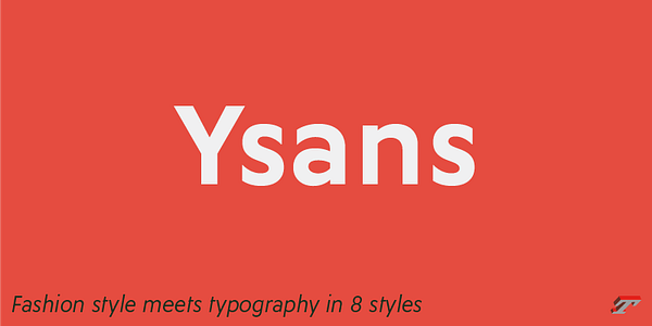 Card displaying Ysans typeface in various styles