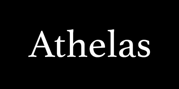 Card displaying Athelas typeface in various styles
