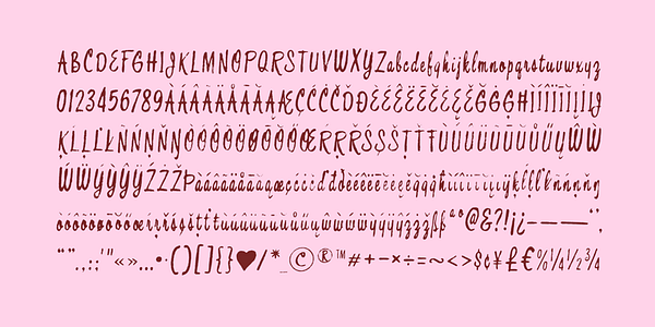 Card displaying Bouffant typeface in various styles