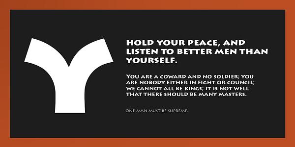 Card displaying Lithos typeface in various styles