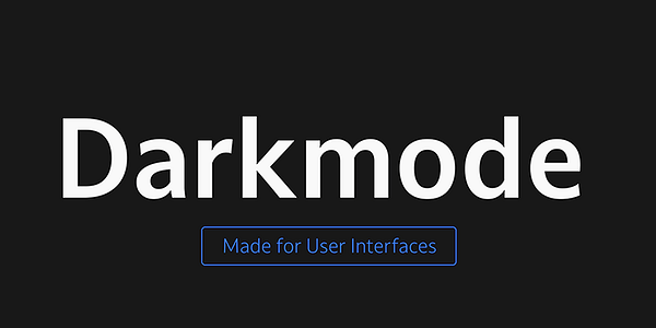 Card displaying Darkmode On typeface in various styles