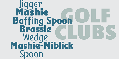 Card displaying Fairway typeface in various styles