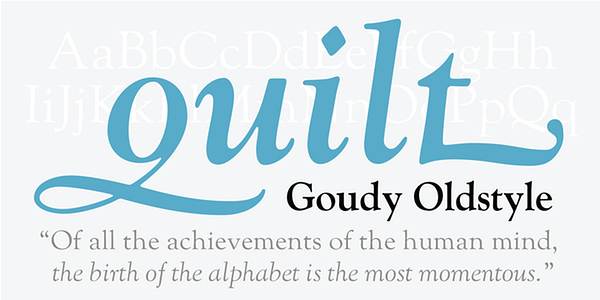 Card displaying LTC Goudy Oldstyle Pro typeface in various styles