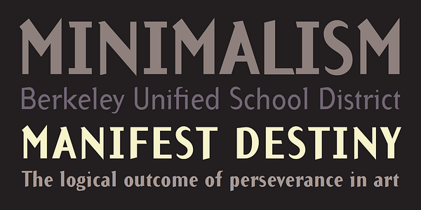 Card displaying Arbitrary typeface in various styles