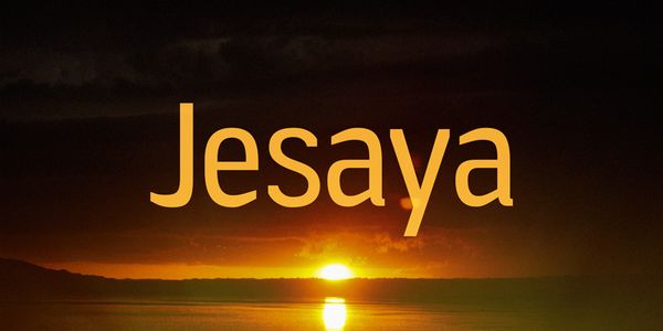 Card displaying Jesaya typeface in various styles