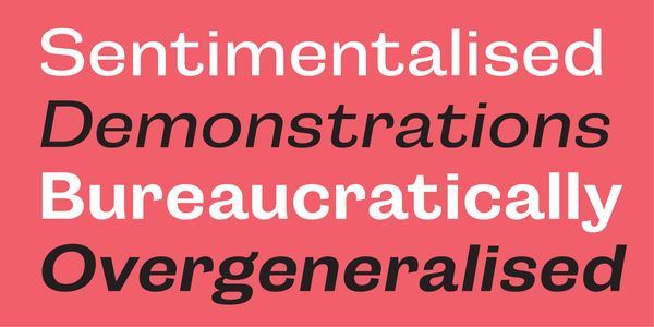 Card displaying Campaign typeface in various styles