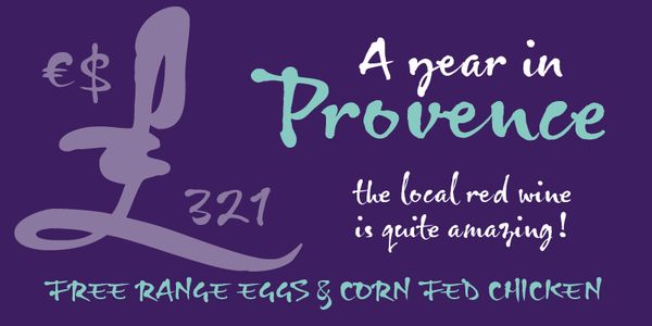 Card displaying Gizmo typeface in various styles