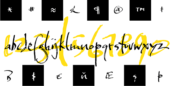 Card displaying Baka typeface in various styles