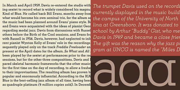 Card displaying Davis typeface in various styles