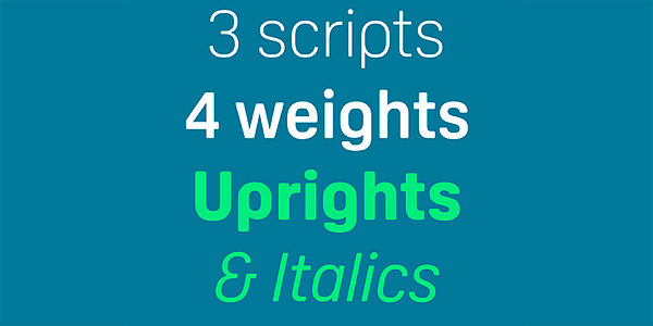 Card displaying Oscine typeface in various styles