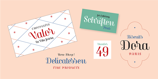 Card displaying Magasin typeface in various styles