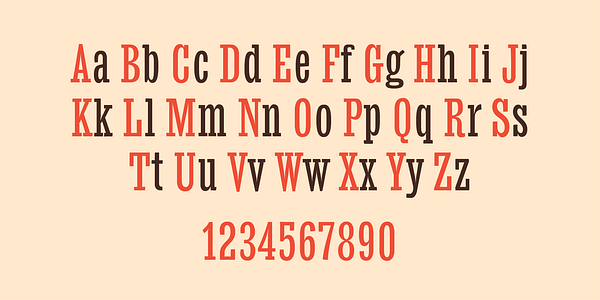 Card displaying MVB Peccadillo typeface in various styles